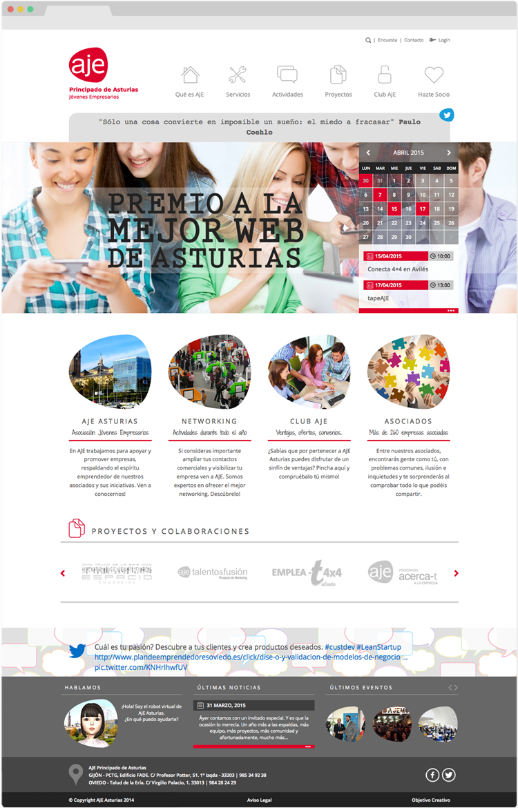 Diseño web AJE Asturias