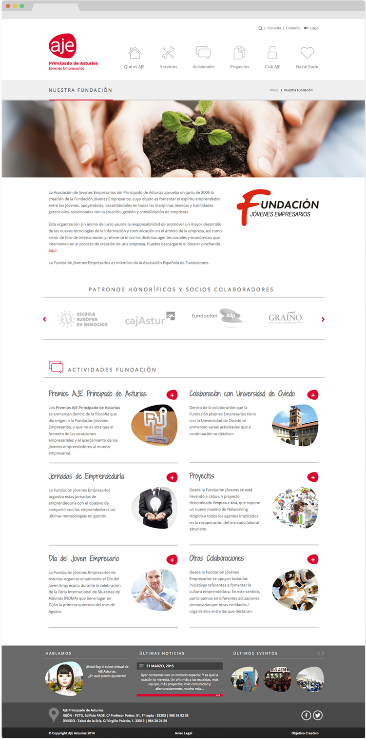 Diseño web AJE Asturias
