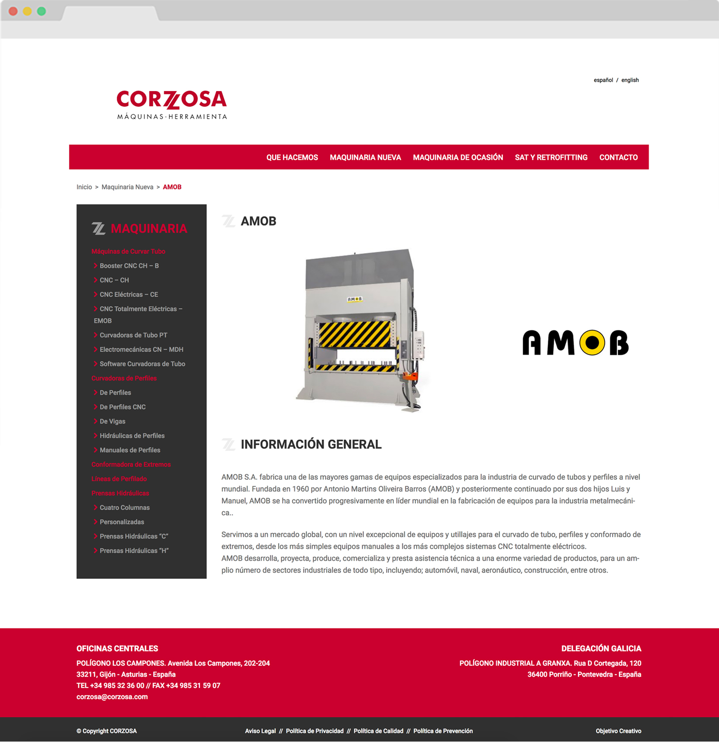 Diseño Web Corzosa