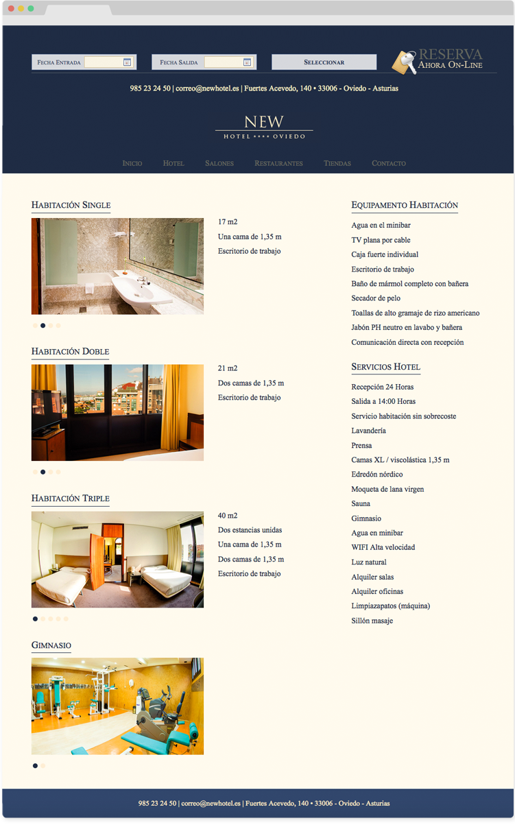 Diseño web New Hotel