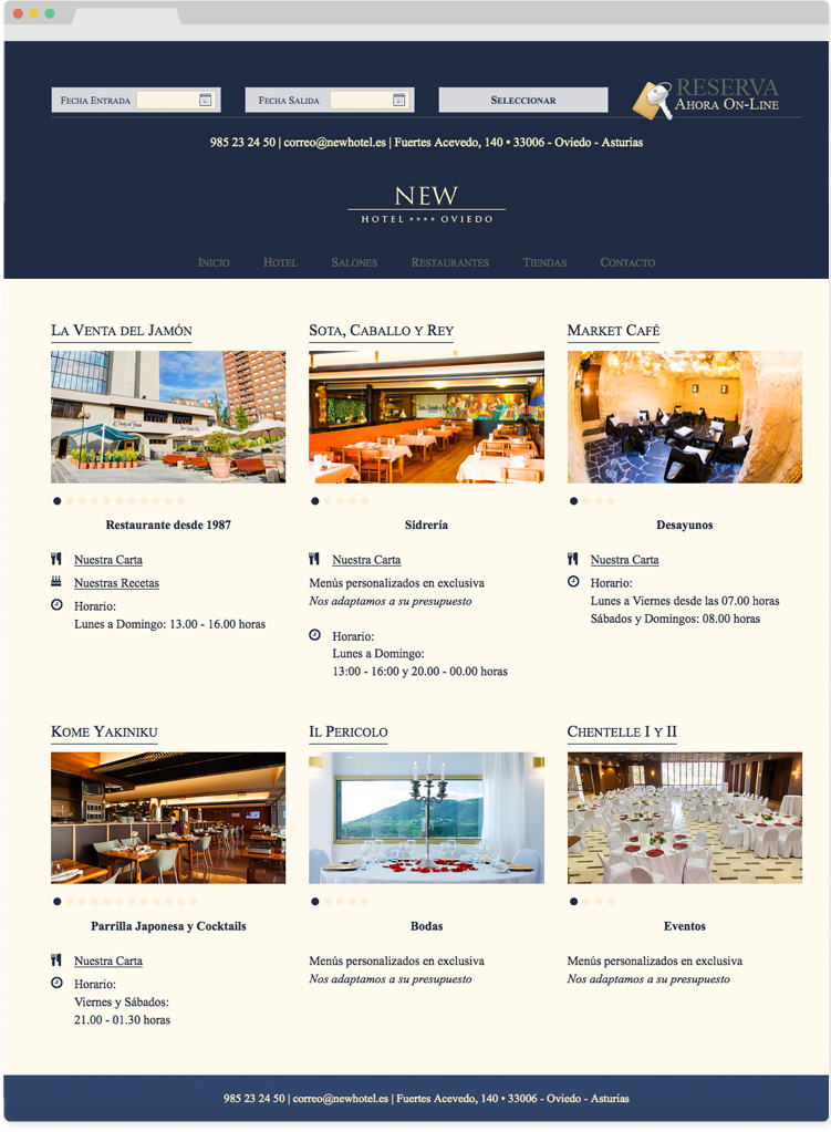 Diseño web New Hotel