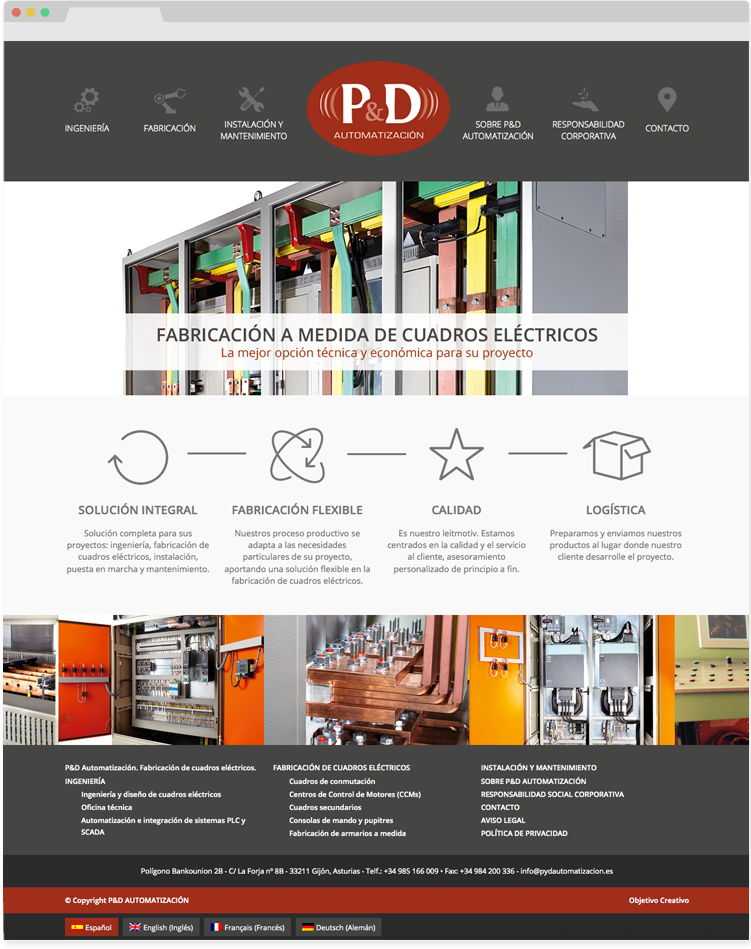 Diseño web PYD Automatización