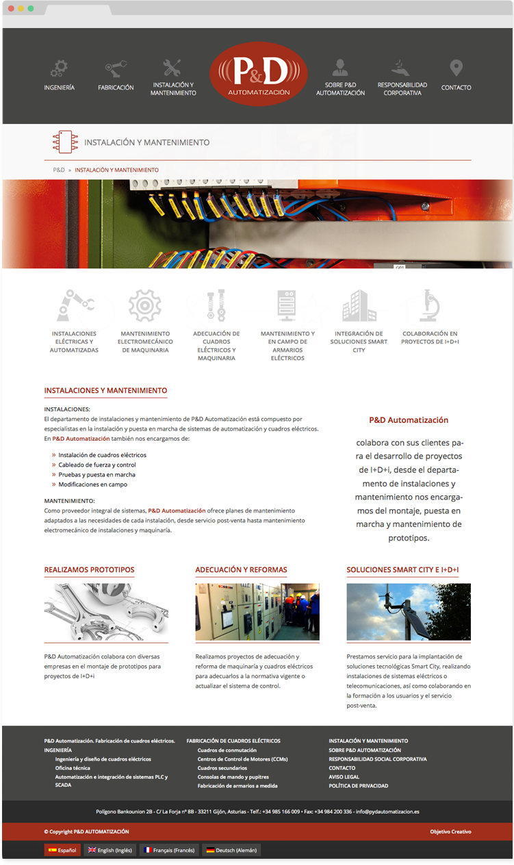 Diseño web PYD Automatización