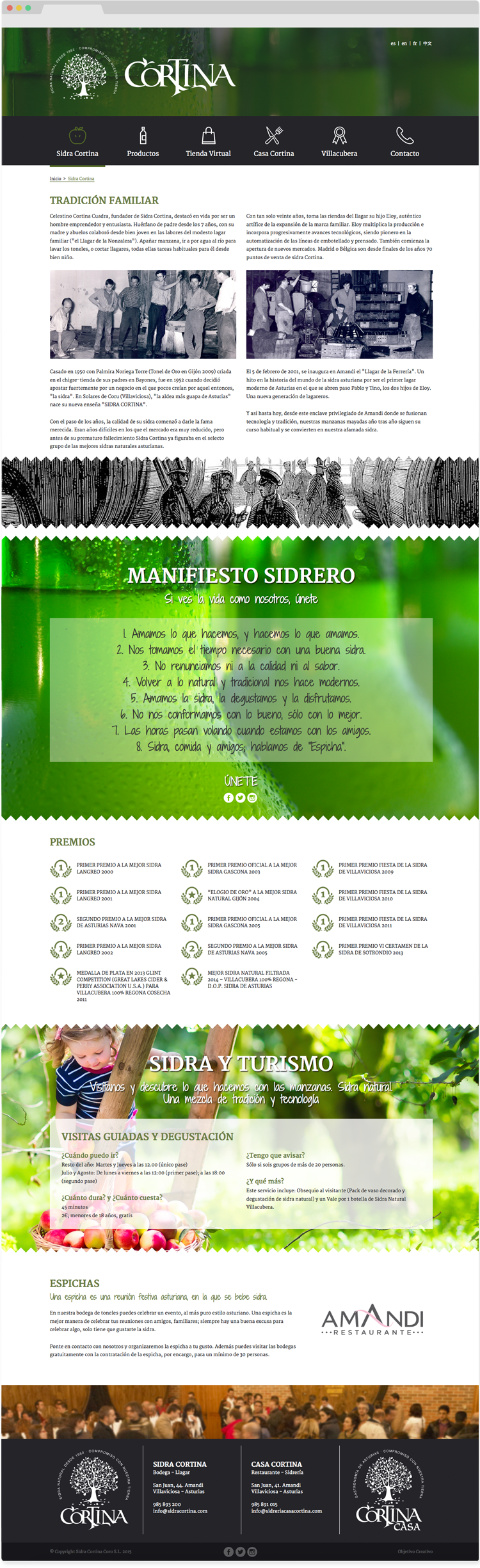 Diseño web Sidra Cortina